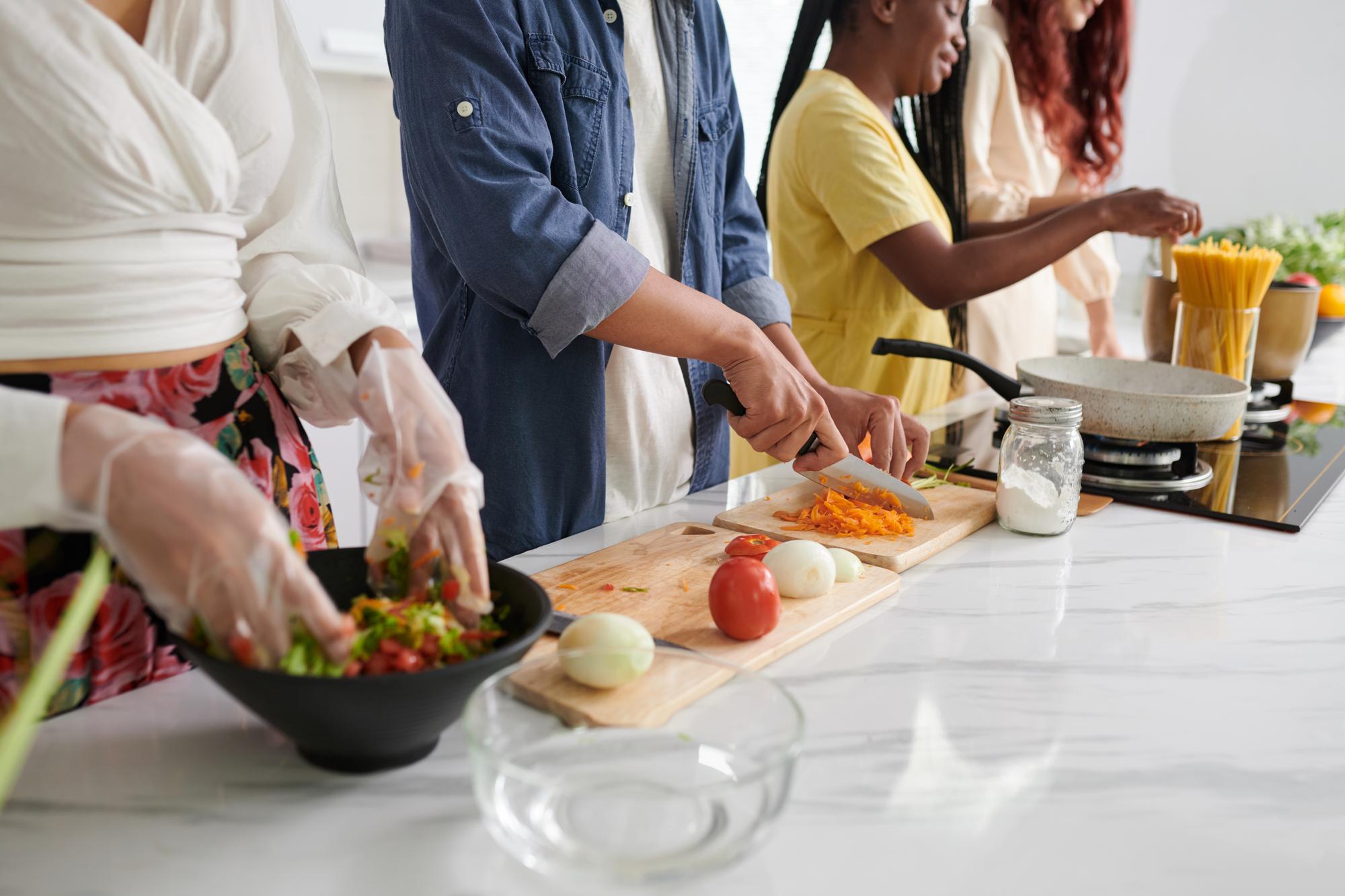 Participants around a communal table