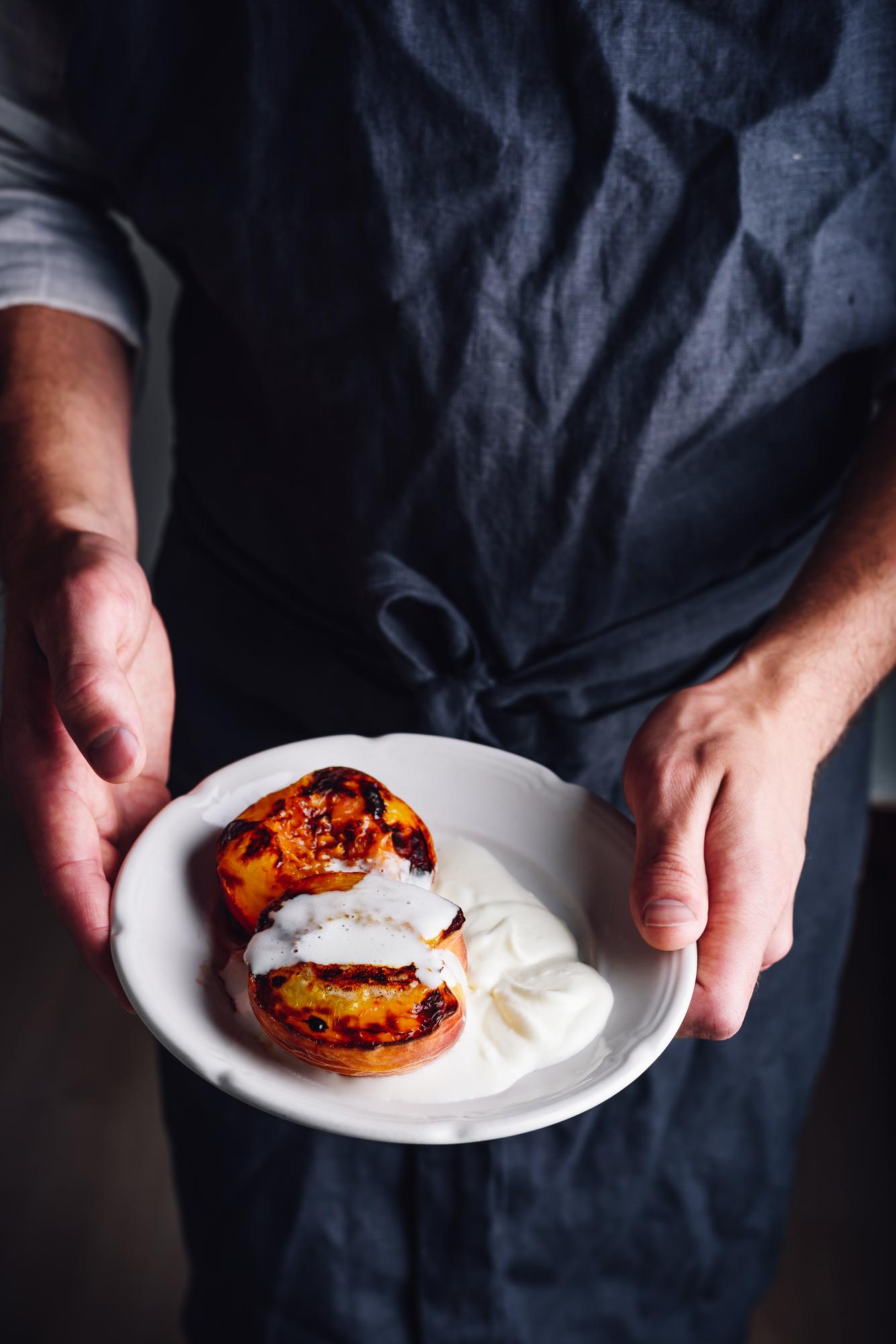 Chef plating a seasonal dish